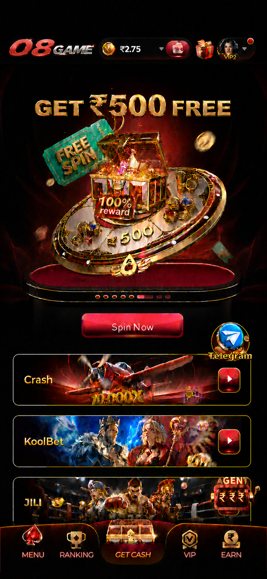 08GAME app on Android